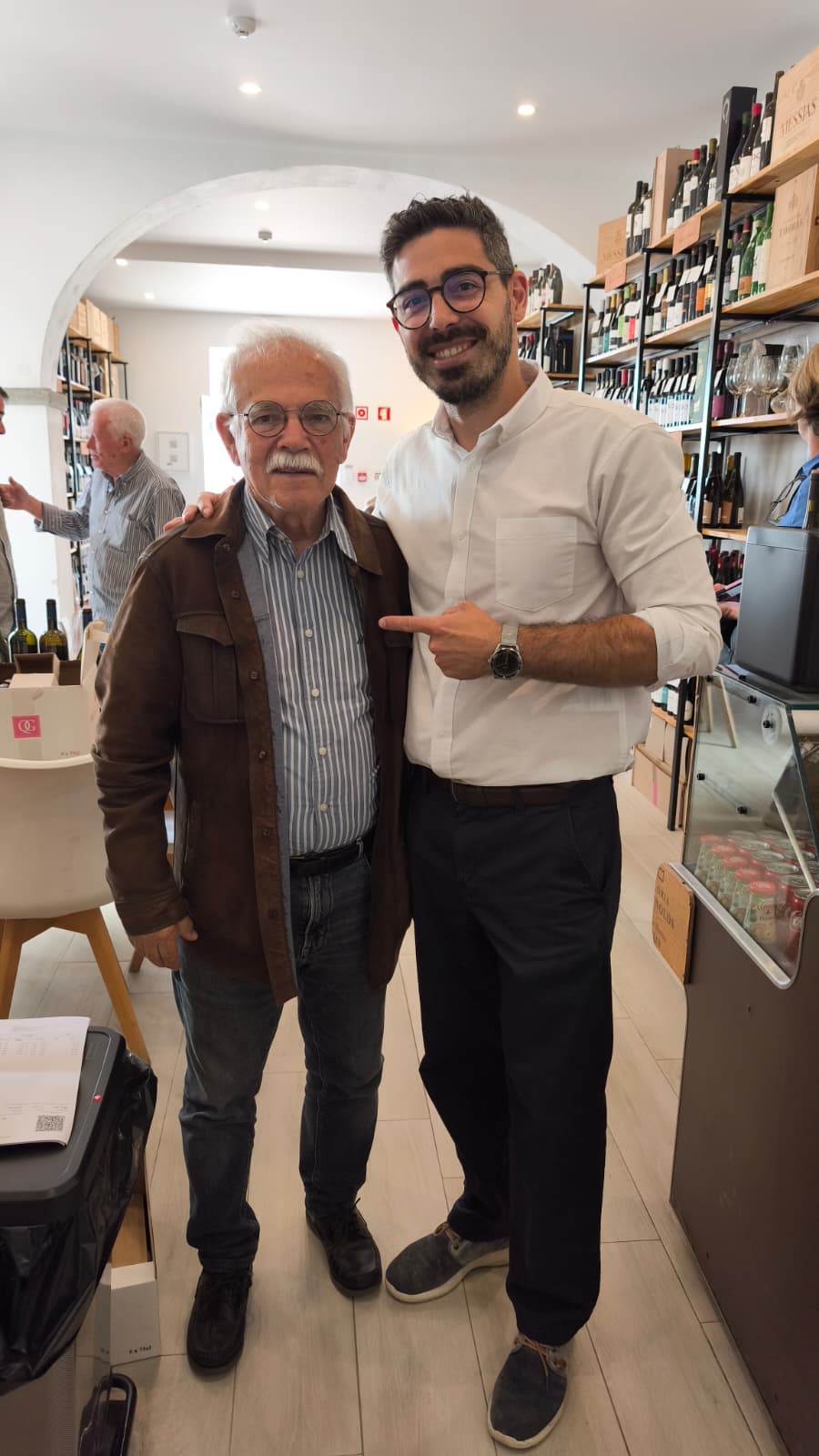 Domingos with Jota at the boutique