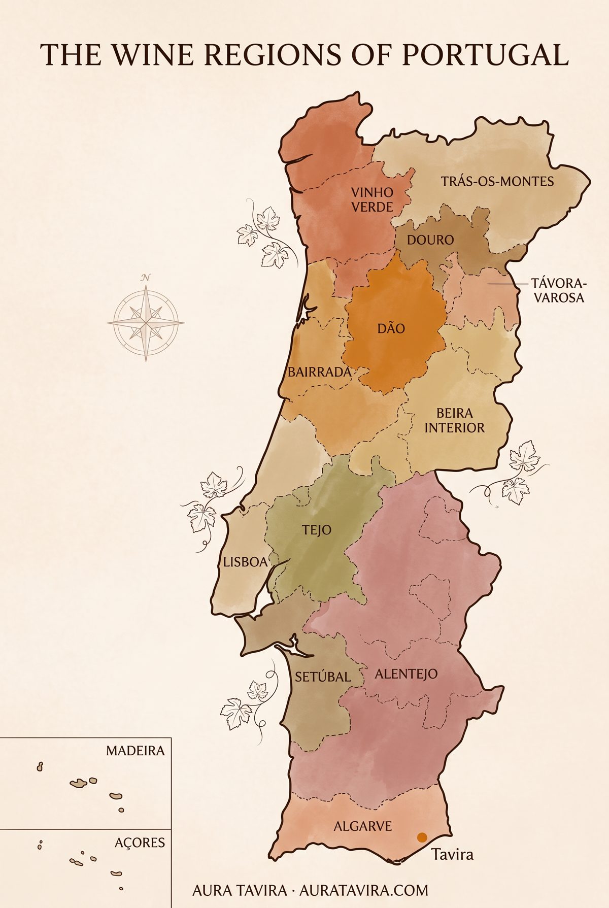 Map of Portugal's wine regions